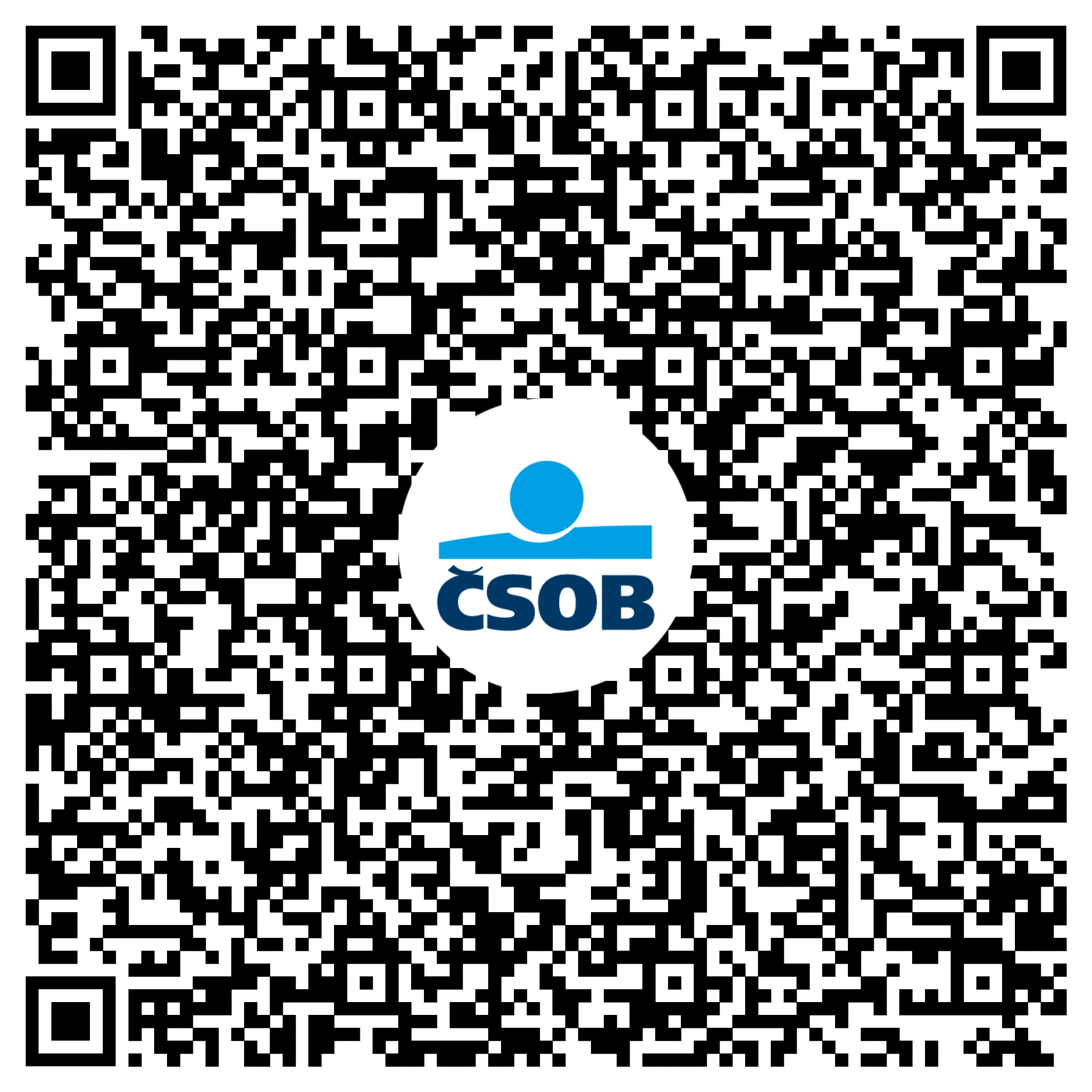 QR kód – Založení účtu ČSOB